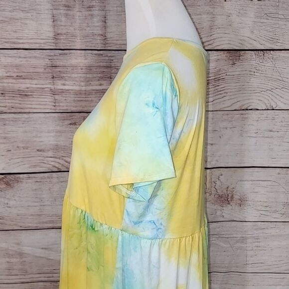 NWOT Riah Fashion Tiered Tie Dye Dress Size Large‎ - Picture 7 of 14